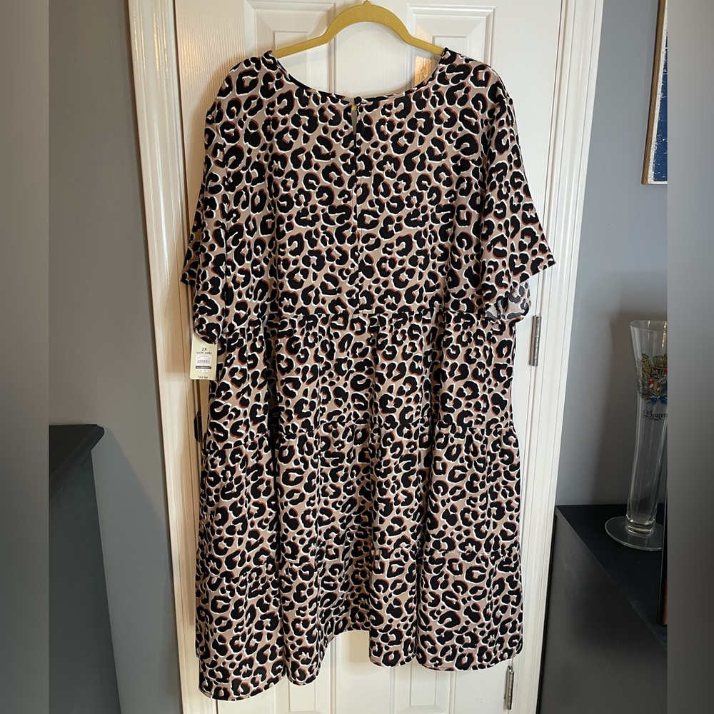Terra & Sky Leopard Print Dress - Black and Tan - Picture 2 of 4